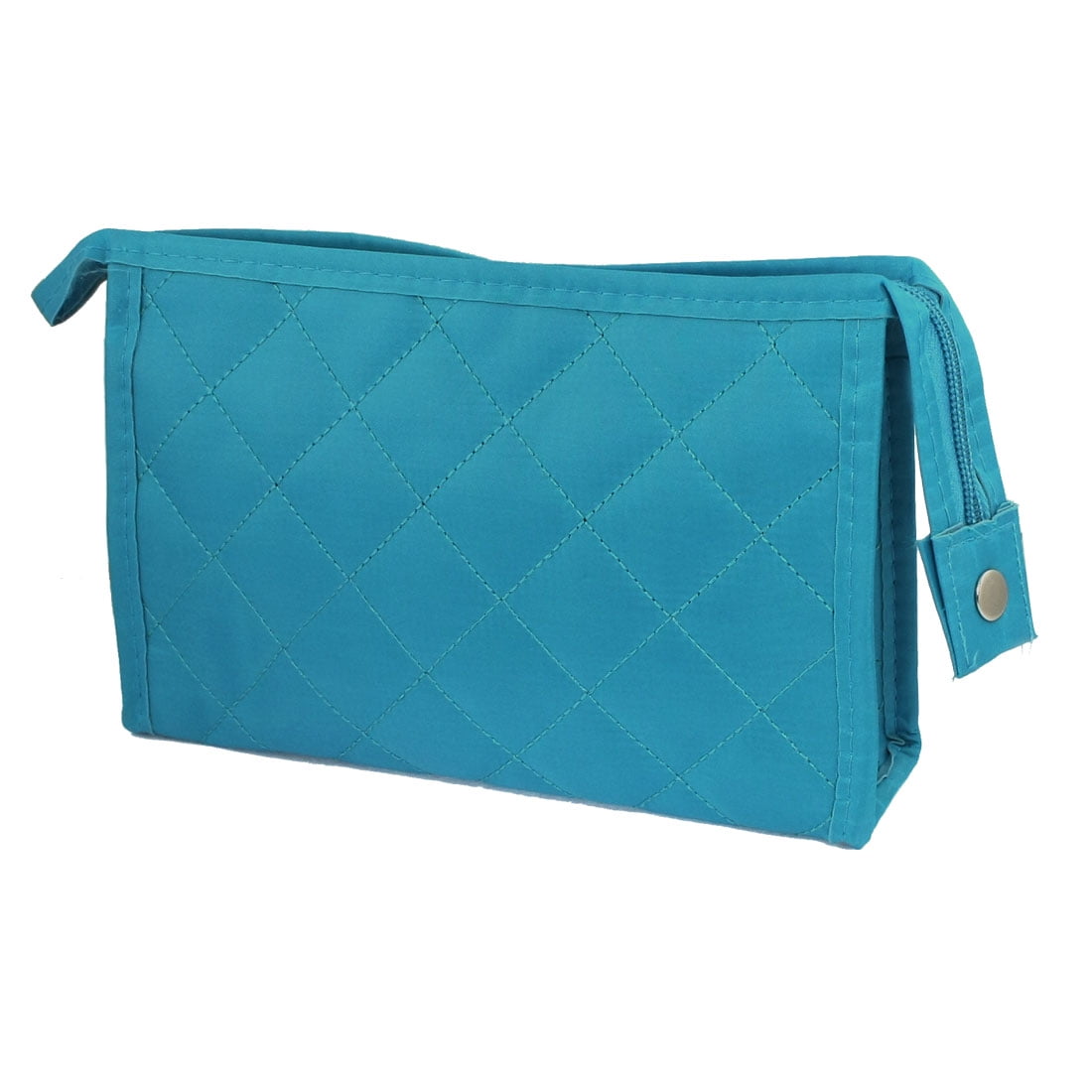 Unique Bargains Grid Pattern Portable Zippered Cosmetic Bag Organizer