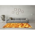 thumbnail image 3 of Ahgly Company Machine Washable Indoor Square Abstract Yellow Modern Area Rugs, 4' Square, 3 of 4