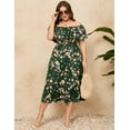 thumbnail image 4 of Yesfashion Women Plus Size Off Shoulder Maxi Dress Ruffle Flowy Casual Summer Boho Long Dresses, 4 of 8