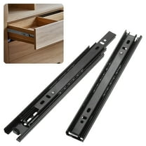Uxcell 1-Pair Soft Close Drawer Slides, 9.4" Full Extension Ball Bearing Drawer Slides 3 Fold 33lb [Black]