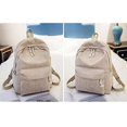 thumbnail image 3 of Rucksack Stil Weicher Stoff Rucksack Weibliche Cord Design Schule Rucksack Für Teenager Mädchen Gestreifte Rucksack FrauenHellbraun, 3 of 3