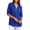 Navy Blue, variant on Women's Tunic Tops Zip Front V-Neck 3/4 Cuffed Rolled Long Sleeve Tunic Shirt Blouses Plus Size S-5XL