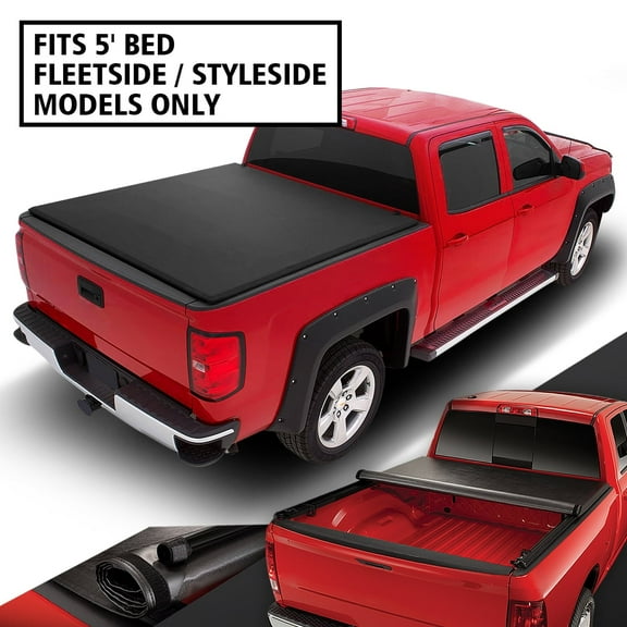 DNA Motoring Soft Top Roll-Up Tonneau Cover for 2016-2023 Toyota Tacoma 5 Ft Styleside Bed