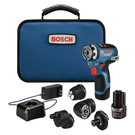 Robert Bosch Tools BCTGSR12V-300FCB22 12V Max Brushless FlexiClick 5-in-1 Drill Driver Kit with 2Ah Batteries