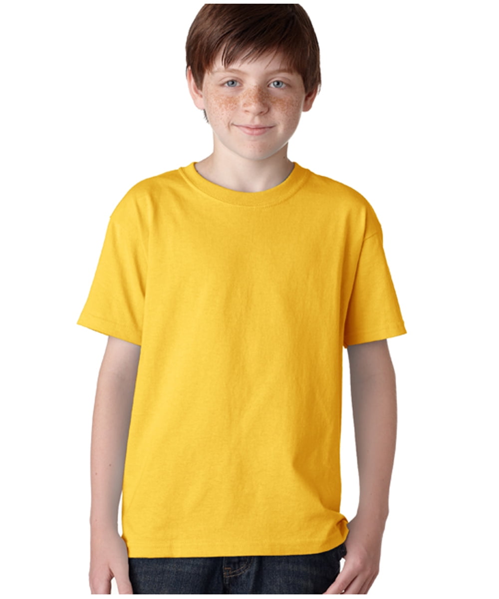 Gildan Unisex Youth T-Shirt - gold, m/10-12 (Big Girls)