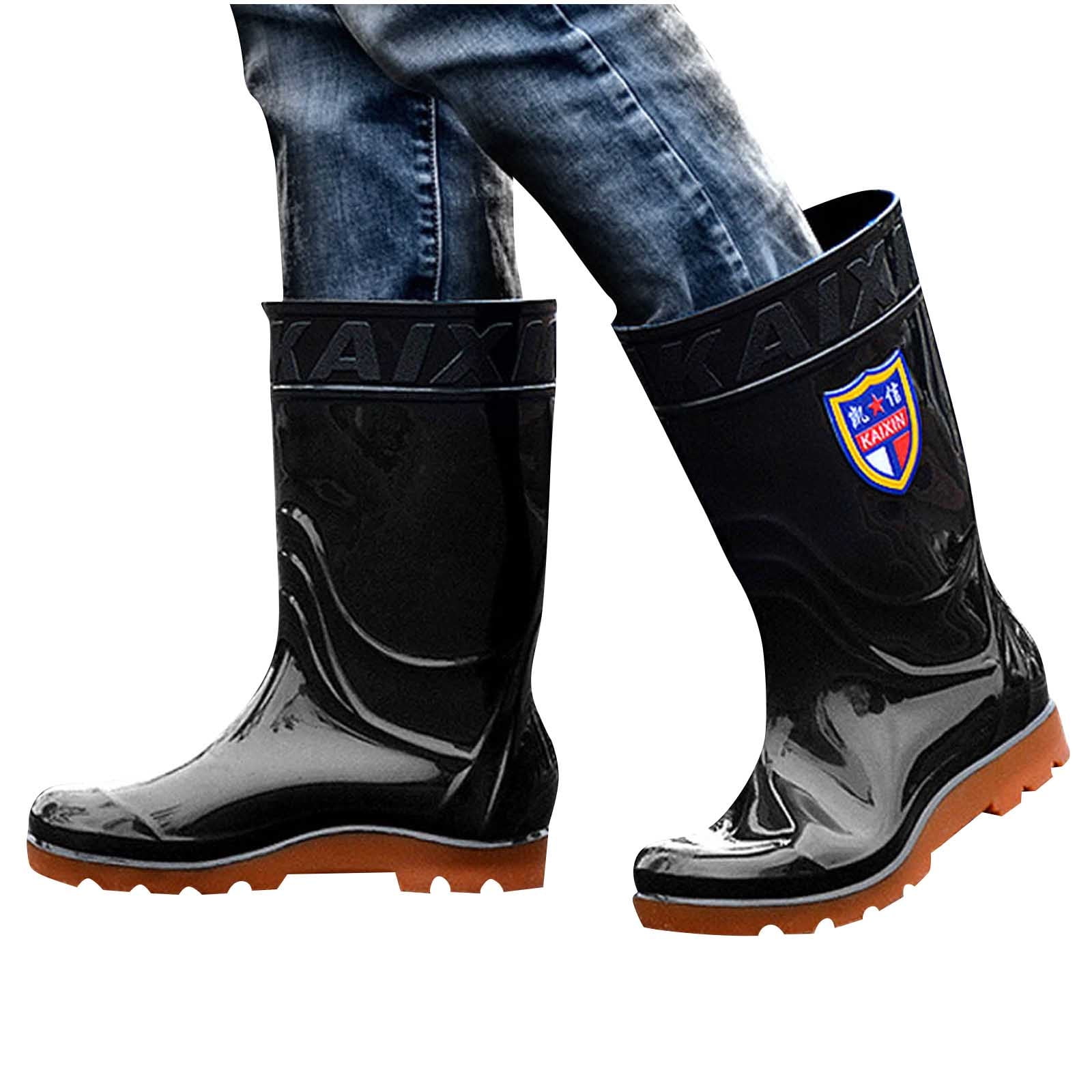 POROPL Rain Boots for Men Mid Calf Fashion Summer Shoes Boots for Men Size 7.5