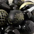 thumbnail image 4 of HOBLOC 65 PCS Christmas Ball Ornaments, Decorative Hanging Baubles, Black & Gold Shatterproof Christmas Tree Hanging Ball Ornaments Party Decorations for Xmas Trees, 4 of 7