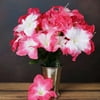 10 Bushes | 60 Pcs | Fushia | Artificial Silk Eastern Lily Flowers - Clearance SALE