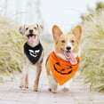 thumbnail image 6 of Halloween Pumpkin Face Dog Bandanas Reversible Large 2 Pack, Halloween Spooky Adjustable Triangle Scarves for Small Medium Large Extra Large Dogs Pets, 6 of 6