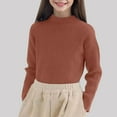 thumbnail image 1 of XIMIN Chandail Tricoté à Col Roulé Manches Longues Côtelé pour Bébé Fille Automne Hiver Chaud Basique Décontracté, 1 of 6
