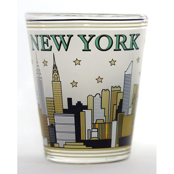 New York Gold and Black Skyline Shot Glass…