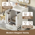 thumbnail image 4 of 24" Durable Solid Wood Frame Bathroom Vanity with Storage, Modern Minimalist Bathroom Vanity with Ceramic Sink, Freestanding Storage Cabinet with Soft Close Doors for Bathroom Organization, White, 4 of 9