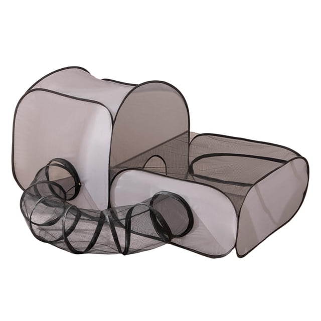 Túnel para gatos 2 en 1, plegable, portátil, centro de juegos interactivo de malla transpirable L