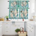 thumbnail image 3 of Summer Marine Life Kitchen Curtains Valances and Tiers Set of 3 Watercolor Conch Ocean Starfish Wood Grain Tier Curtains and Valance with Rod Pocket for Small Windows, 27.5"x24", 3 of 9