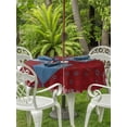 thumbnail image 3 of Outdoor Tablecloths with Umbrella Hole & Zipper, Independence Day Round Tablecloth 54 Inch, Red Fireworks Blue Stars Sparklers US Flag Waterproof Table Cloth, Patio/Pool/Picnic Table Covers, 3 of 8