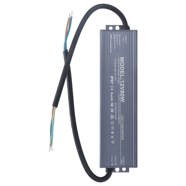 IP67 Waterproof Power Supply, LED Driver Transformer Low Loss Copper Core Aluminum Alloy AC170-265V Input For Car Modification 12V 6.6A,24V 3.3A