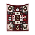 thumbnail image 2 of Christmas Blanket 27-80in Blue Cozy Flannel Soft Warm Throw for Bed Sofa Winter Home Decor by OVFUIZ, 2 of 9