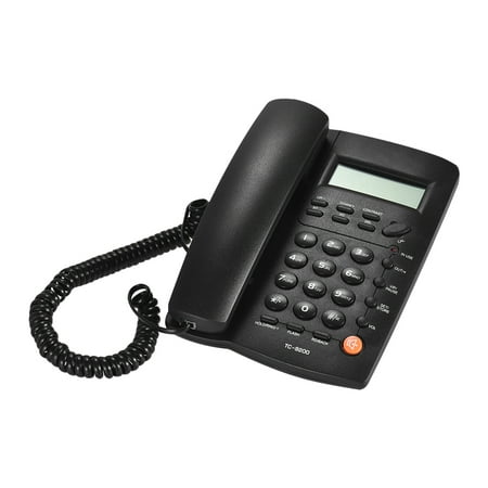 Desktop Corded Telephone Phone with LCD Display Caller ID Volume Adjustable Calculator Alarm Clock for House Home Call Center Office Company (Best Home Phone Company)
