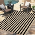 thumbnail image 3 of Alfombra de exterior LEEVAN a rayas blancas y negras, lavable, 120 x 180 cm, 3 of 7