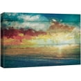 thumbnail image 3 of PixonSign Canvas Print Wall Art Wood Panel Style Sunset Ocean Horizon Nature Wilderness Illustrations Modern Art Contemporary Scenic Colorful Multicolor Ultra for Living Room, Bedroom - 16"x24", 3 of 5