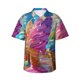 thumbnail image 1 of Balery Rainbow Melting Ice Cream Camisas hawaianas de manga corta para hombre, camisas playeras de corte holgado, camisas de vacaciones con botones,XX-Large, 1 of 7