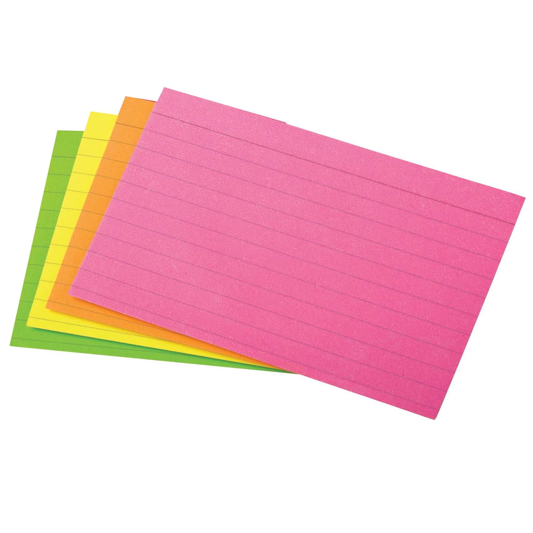 Oxford Glow Index Cards, 4" x 6", 100 Per Pack, 6 Packs