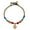 Multi-Color, red, range, blue, turquoise, green, variant on Vibrant Clam Shell Charm Mix Color Stone and Brass Jingle Bell Bracelet
