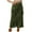 Army Green, variant on BLVB Cargo Denim Skirts for Women Elastic High Waisted Tie Front Split Jean Long Skirt with Flap Pockets
