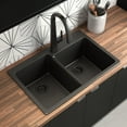 thumbnail image 2 of Moen GGB3024B Granite Series 33" Undermount Double Basin Granite Kitchen Sink - Black, 2 of 7