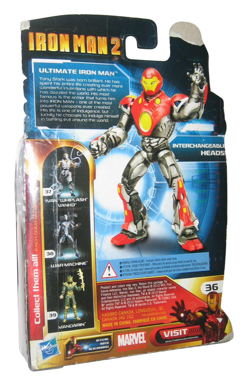Marvel Iron Man 2 Ultimate Armor (2010) Hasbro 3.75 Inch Action Figure w/ Cards - image 2 of 3