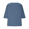 thumbnail image 5 of FAVIPT Womens 2024 Cotton Linen Summer Tops Dressy Casual Loose Oversized Blouses Shirts 3/4 Sleeve Tunic Basci Plain Solid Color Trendy Beach Outfits Comfort, 5 of 6