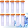 thumbnail image 3 of 10pcs Clear Sewing Storage Bottle with Orange Lid Plastic Needles Container Sewing Needles Bottles Holder for Woman Ladies (Needles Not Include), 3 of 8