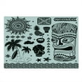 thumbnail image 2 of Tiki Bar Cutting Board, Composition Palms Pineapple Paradise Vintage, Decorative Tempered Glass Cutting and Serving Board, Large Size, Black White, by Ambesonne, 2 of 5