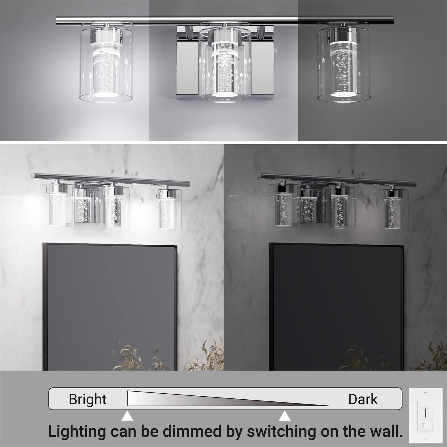 3cct Modern Bathroom Vanity Light Led Bathroom Lights Over - Temu