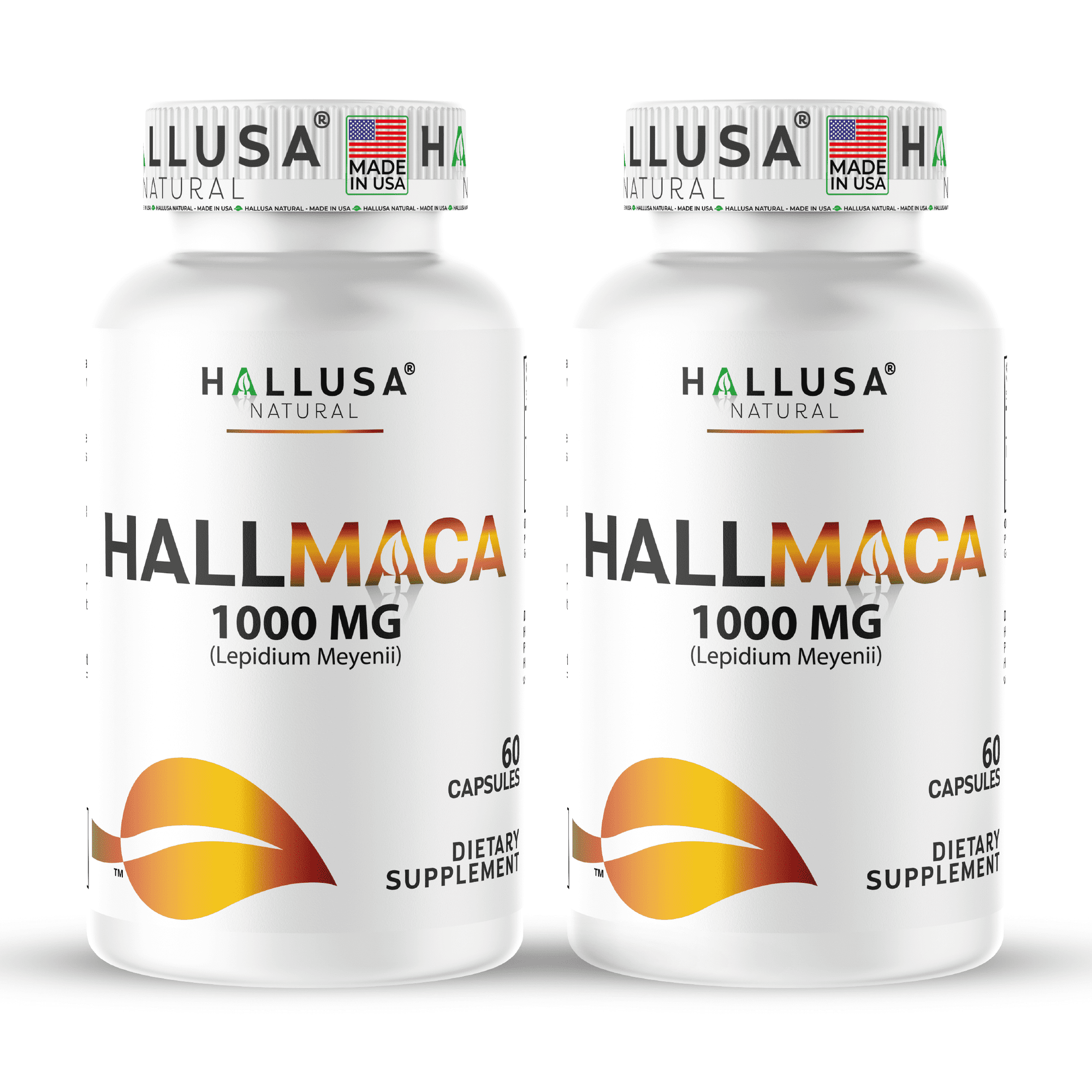 HALLUSA NATURAL Maca Root 1000mg, Lepidium Meyenii, Energy, Stamina & Vitality Support, Non-GMO, Gluten-Free, Dietary Supplement, 120 Capsules
