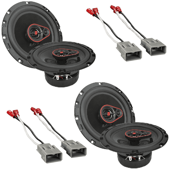 4 CERWIN-VEGA 3-Way Coaxial Speakers (6.5", 340 Watts max)   Harness 72-7800 For Honda