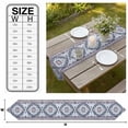 thumbnail image 3 of Blue Boho Table Runner Linen Burlap Table Runner 90 Inches Long Ethnic Geometric Middle Century Art Dresser Scarves for Kitchen Island Coffee Dining Room Party Wedding Banquet Holiday Decor 13"x90", 3 of 8