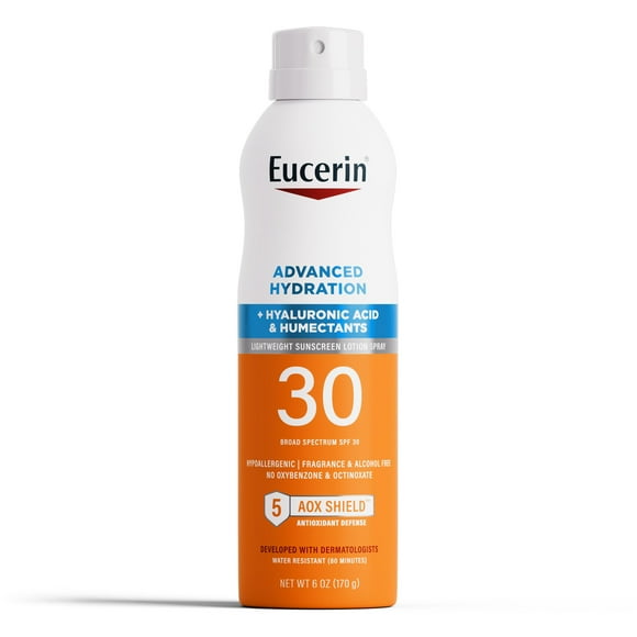 Protector solar en aerosol Eucerin Advanced Hydration SPF 30 177 ml