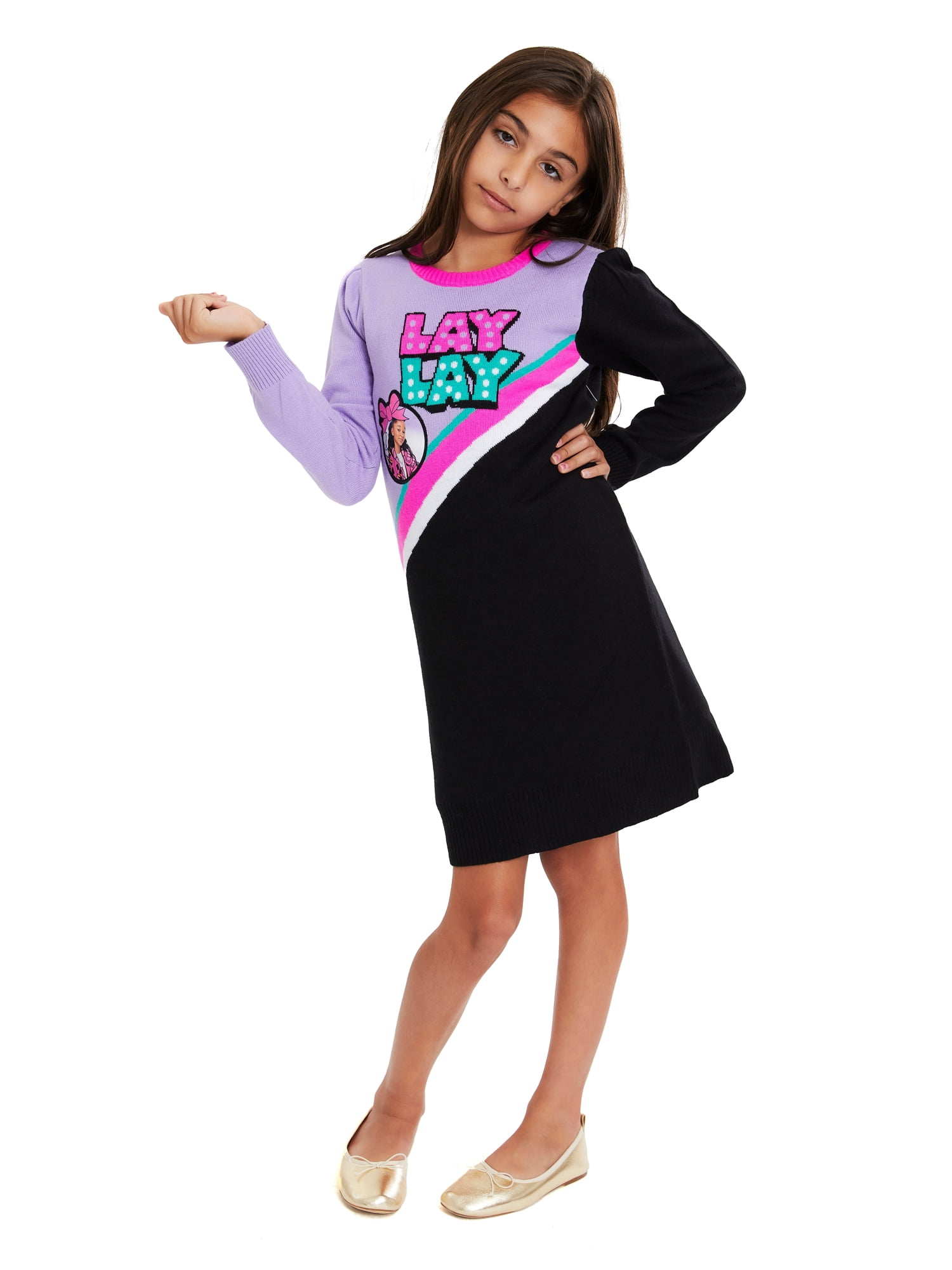 That Girl Lay Lay Girls Longsleeve Sweater Dress, Sizes 4-12