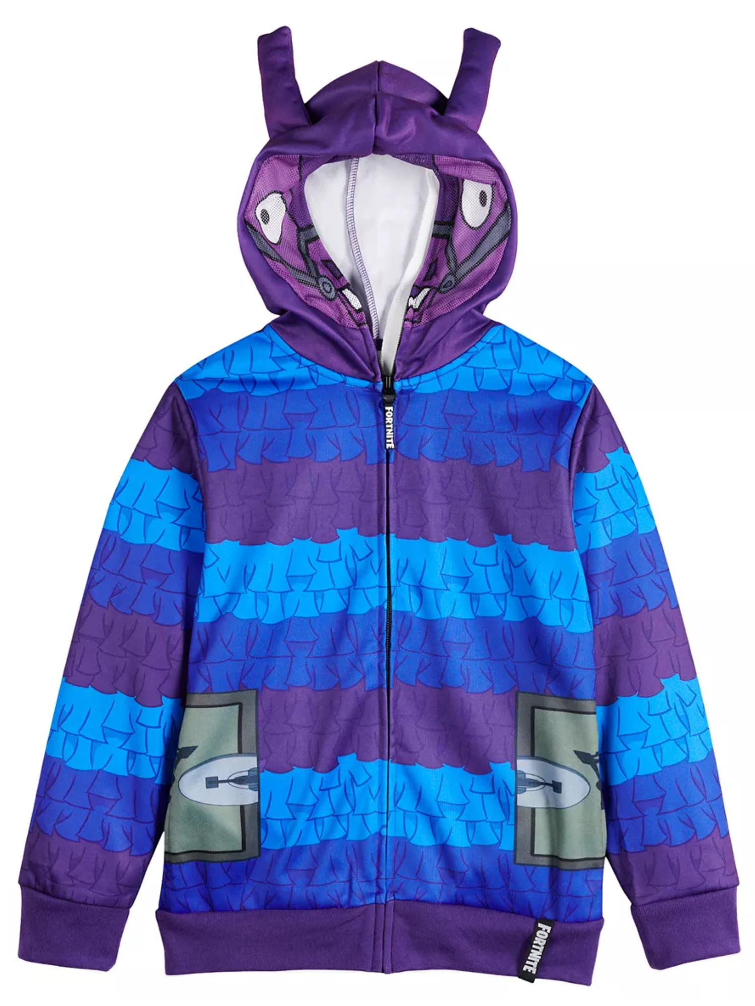 Fortnite Boys Purple & Blue Loot Llama Hoodie Zip Front Sweatshirt 18/20 - Walmart.com