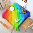 thumbnail image 2 of Rainbow Tie Dye Wave Pattern Square Tablecloth,Waterproof Square Table Cover,Wipeable Spillproof Washable Table Cover for Home Kitchen Party Decor 42"X42"(107x107cm), 2 of 6