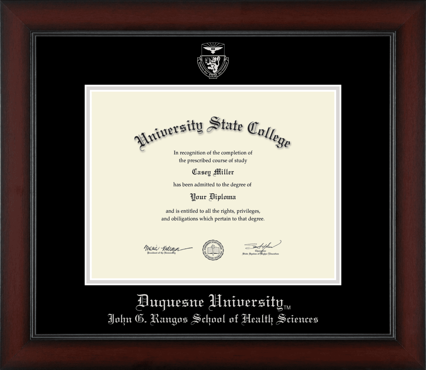 Duquesne University John G. Rangos School of Health Sciences Diploma