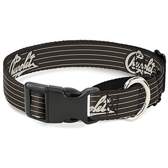Buckle-Down "CHEVROLET Heritage Script Stripe Charcoal Tan" Martingale Dog Collar
