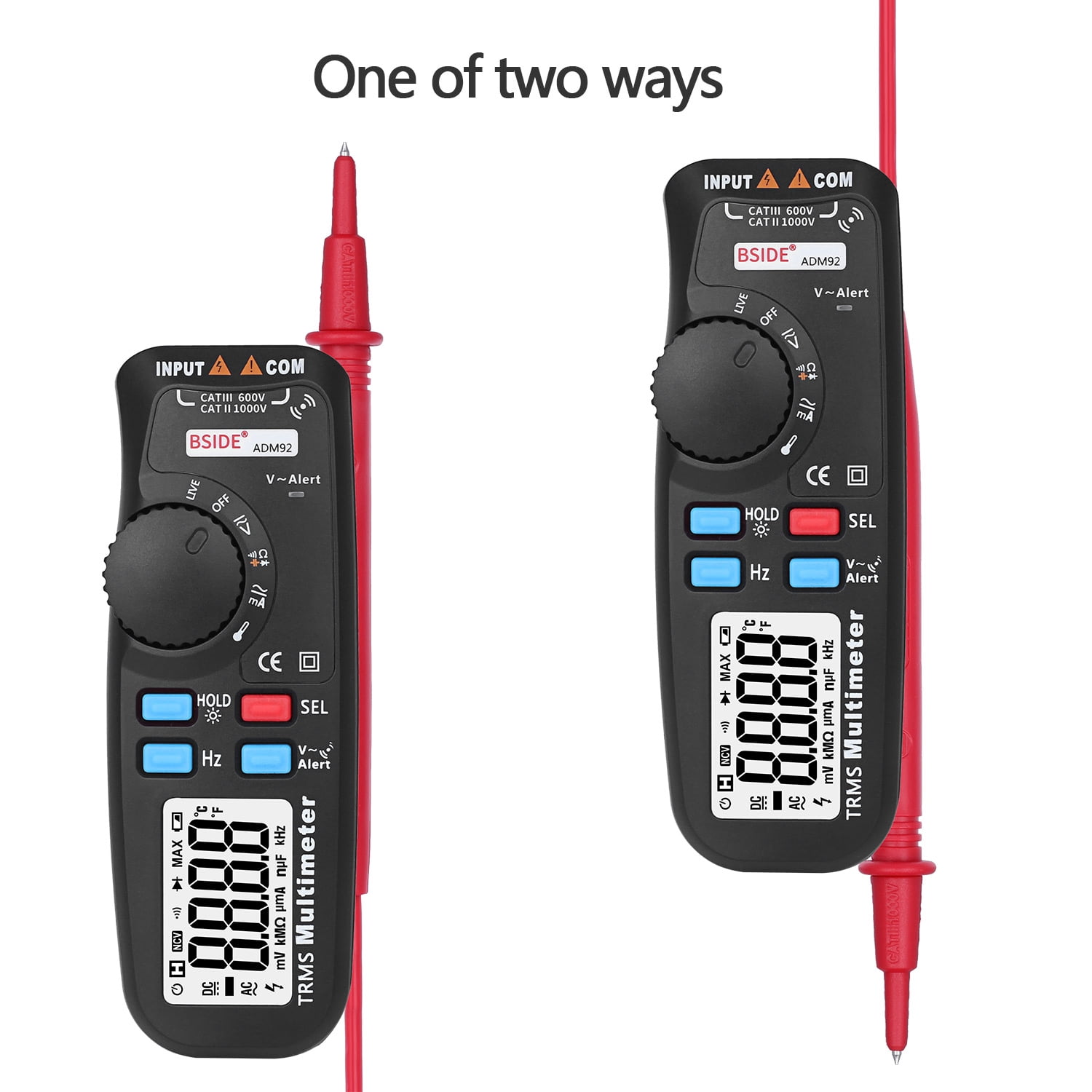 ADM92 TRMS Digital Multimeter Auto Range RMS 6000 Counts Portable Multi Tester Temp Live Check