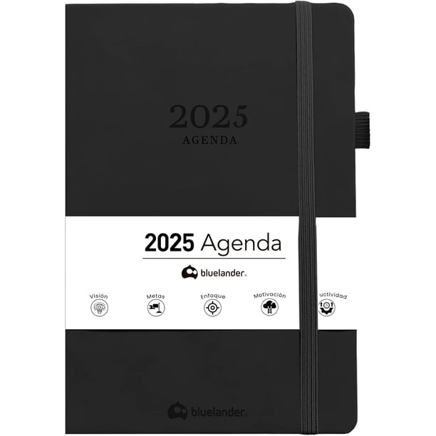 Agenda 2025 Bluelander, Cubierta Gruesa, Cuero