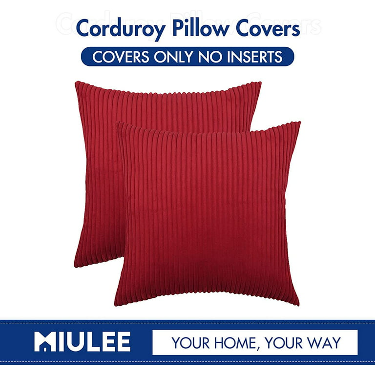 MIULEE 18x18 Pillow Inserts Set of 2, Square Decorative Throw