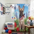 thumbnail image 3 of Independence Day Shower Curtain, 72" x 84", Watercolor U. S. Flag Cute French Bulldog Butterfly Waterproof Bathroom Curtain Washable Shower Curtain Set with 12 Hooks, 3 of 9