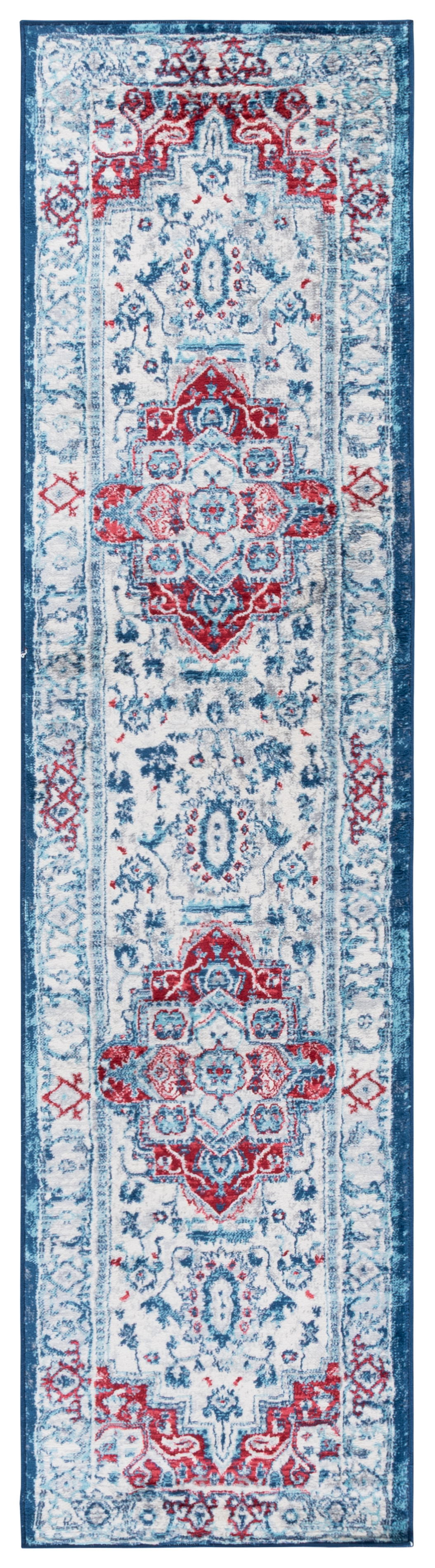 SAFAVIEH Brentwood Dimas Oriental Runner Rug, Beige/Red, 2' x 8'