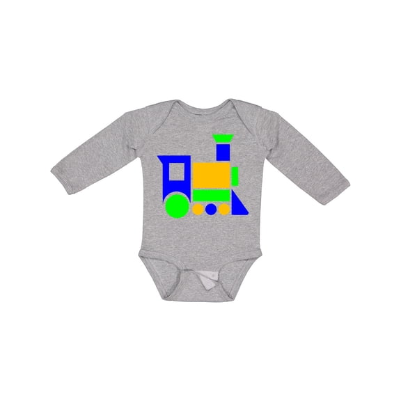 Inktastic Cute Colorful Train Boys or Girls Long Sleeve Baby Bodysuit
