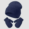 thumbnail image 5 of Gubotare Toddler Hat and Glove Set Toddler Hat and Mittens Set, Winter Soft Knit Beanies and Gloves Warm Cap for Infant Kids Girls Boys Daily Wear (Navy,2-8 Years), 5 of 6
